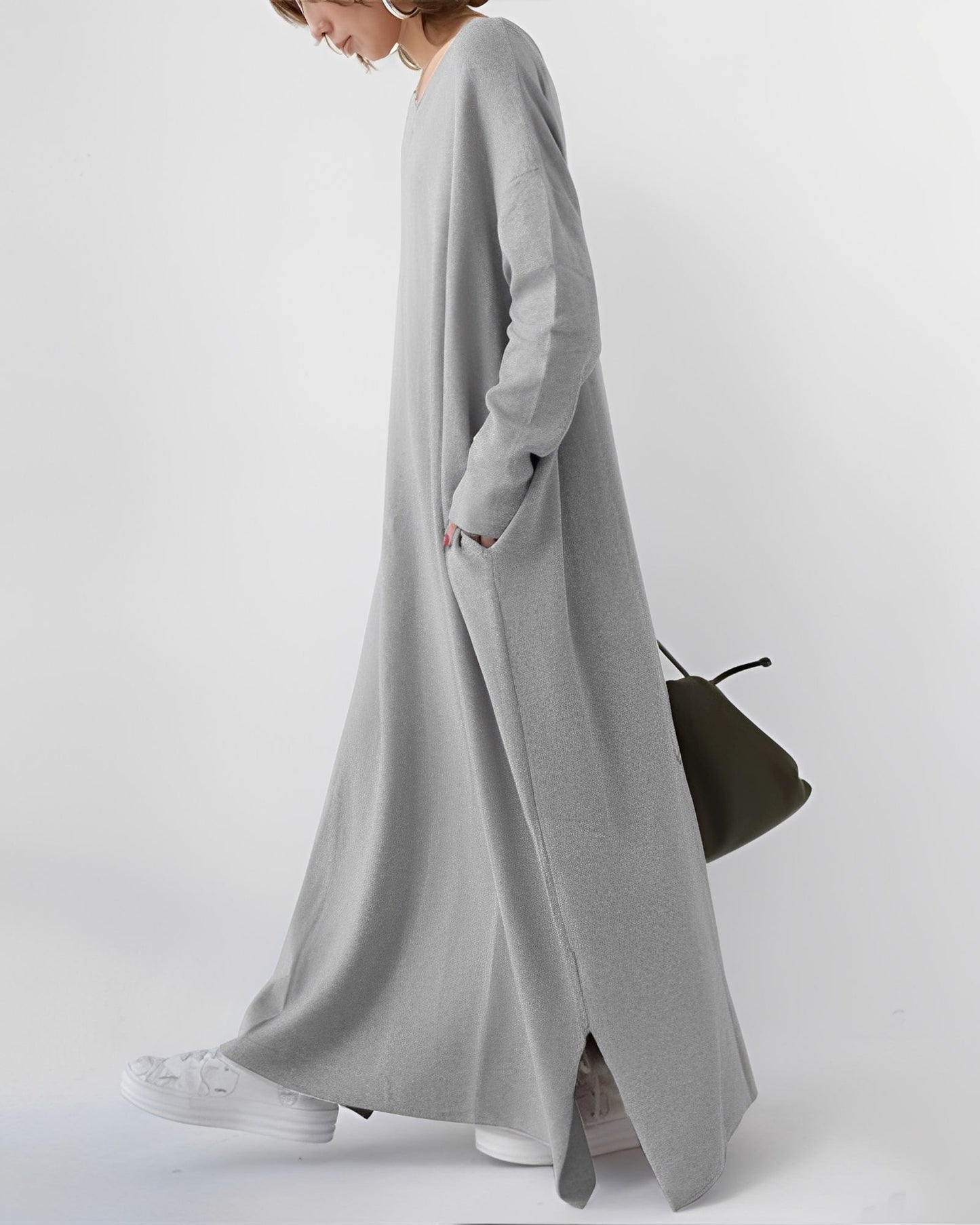 Eliana – Rochie Lungă cu Mâneci Lungi