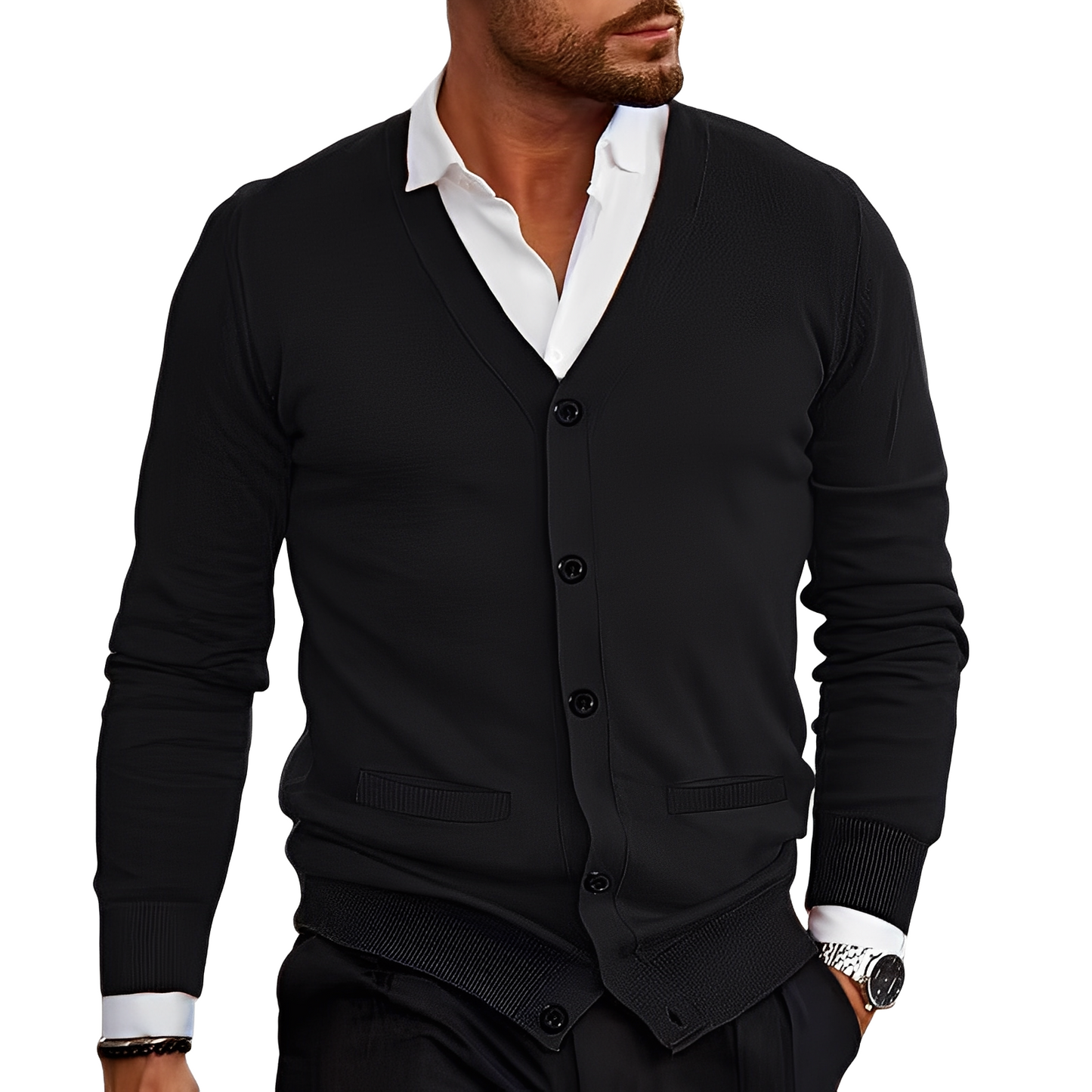 Bradley - Cardigan casual, simplu pentru bărbați