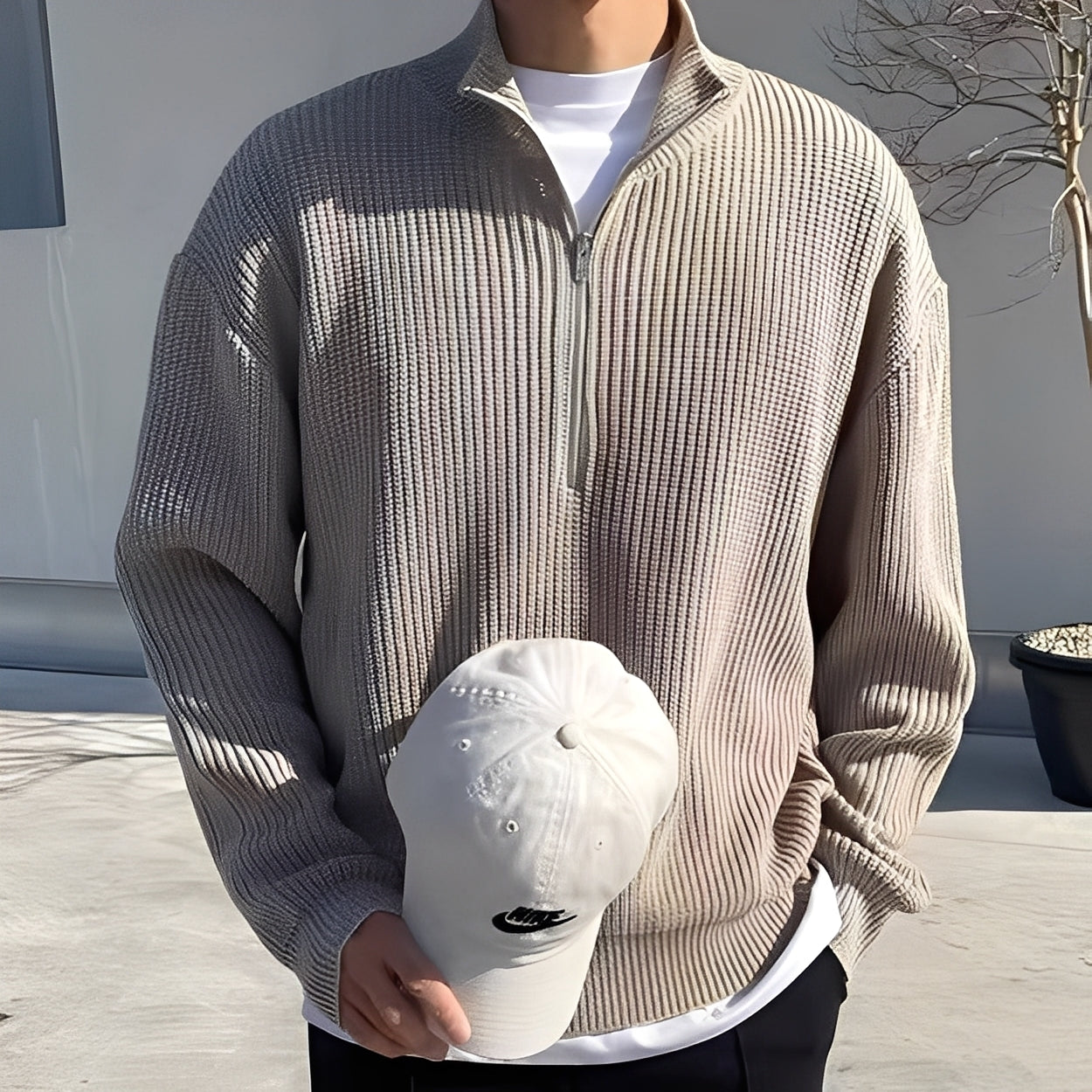 Jeffrey - Pulover bărbătesc elegant și tricotat lejer