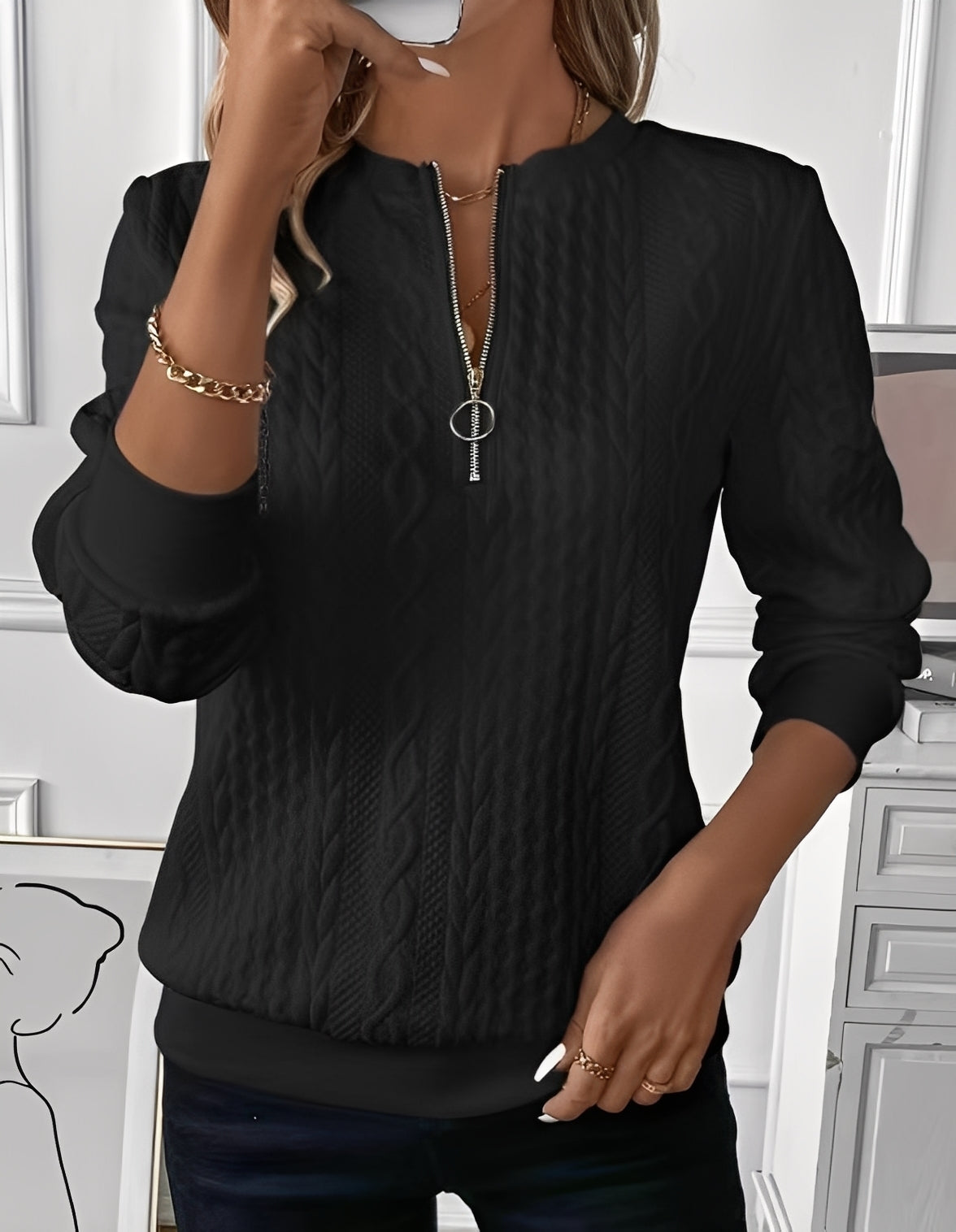 Davida - Pulover rafinat, confortabil și matlasat pentru femei