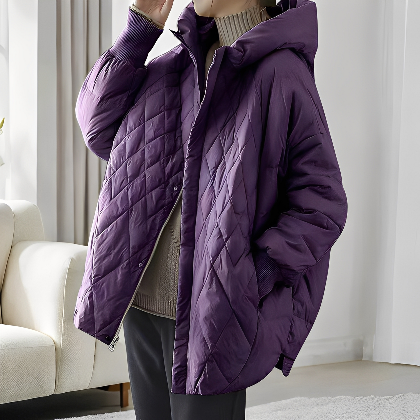 Abigail - Geacă de iarnă lejeră cu fermoar pentru femei