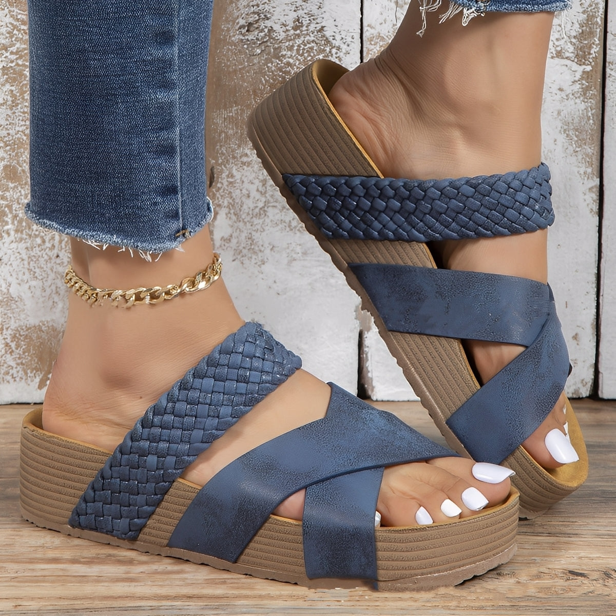 Kerry - Sandale elegante, confortabile, împletite pentru femei