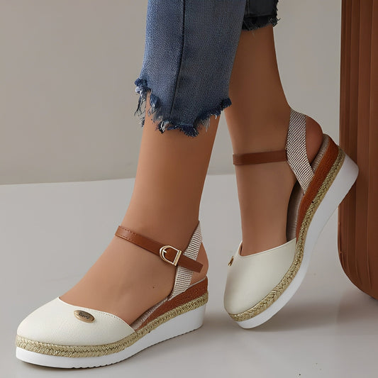 Elinor - Sandale casual cu platformă din cânepă pentru femei