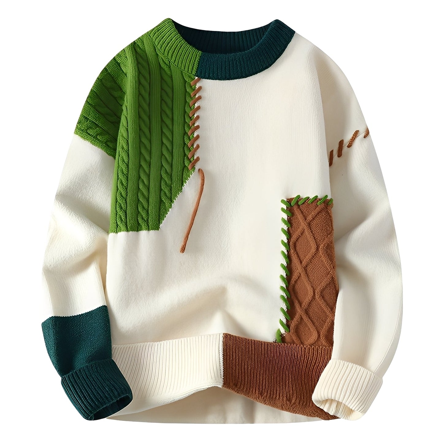 Curtis - Pulover Stilat din Fleece cu Blocuri de Culori pentru Bărbați