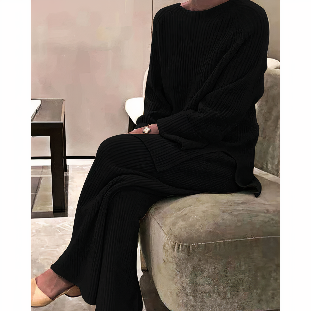 Samantha – Set Casual Tricotat Pulover & Pantaloni