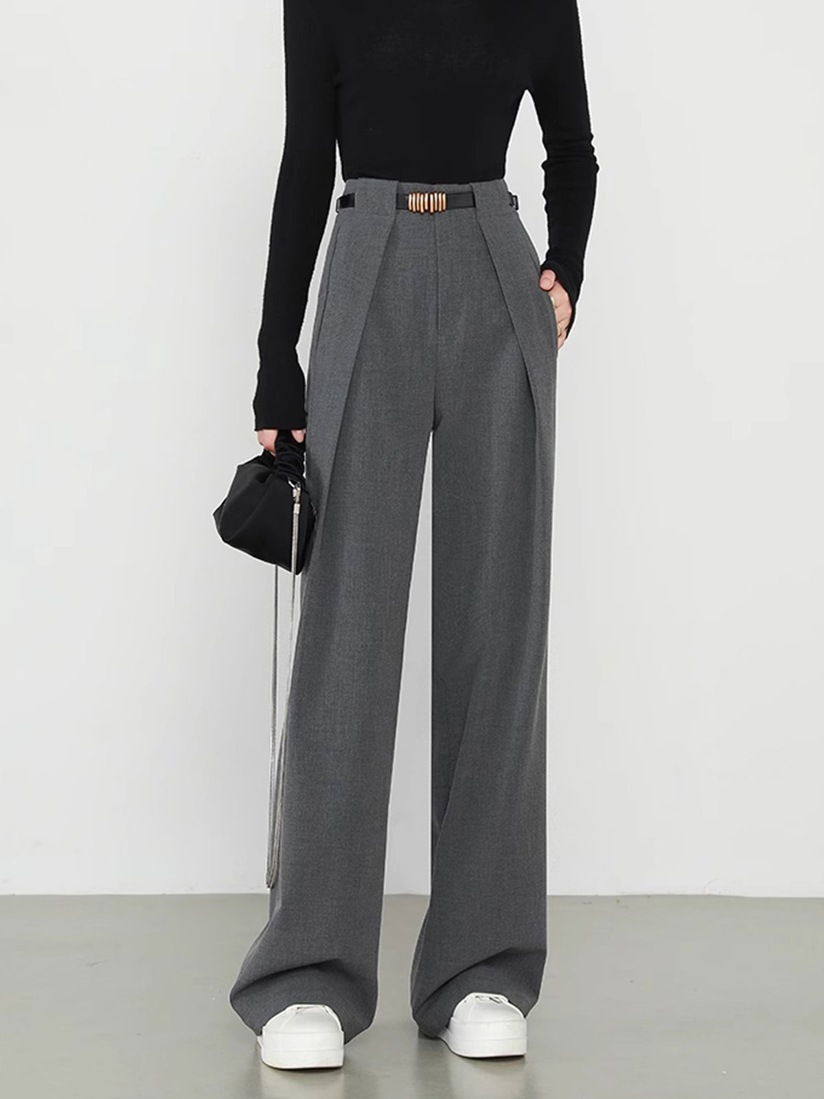 Lina – Pantaloni Drepți cu Buzunare