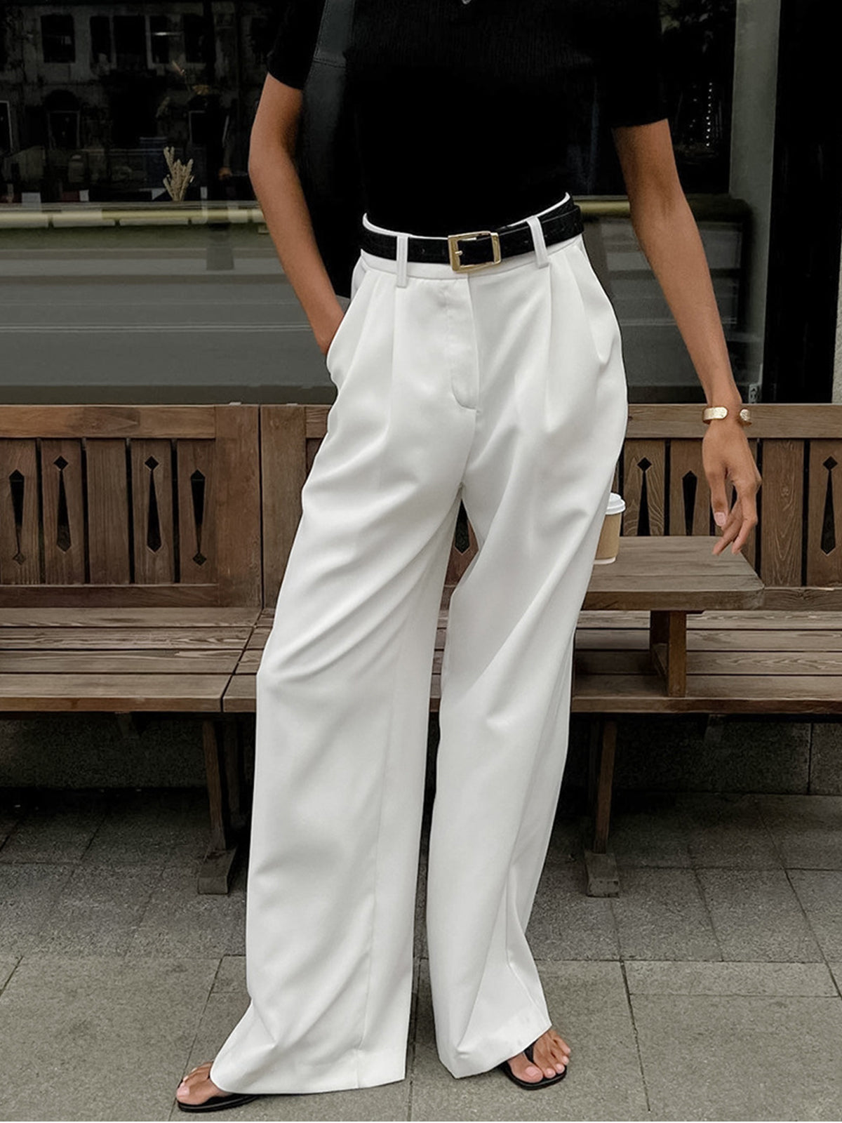 Marlene – Pantaloni Largi Fără Curea