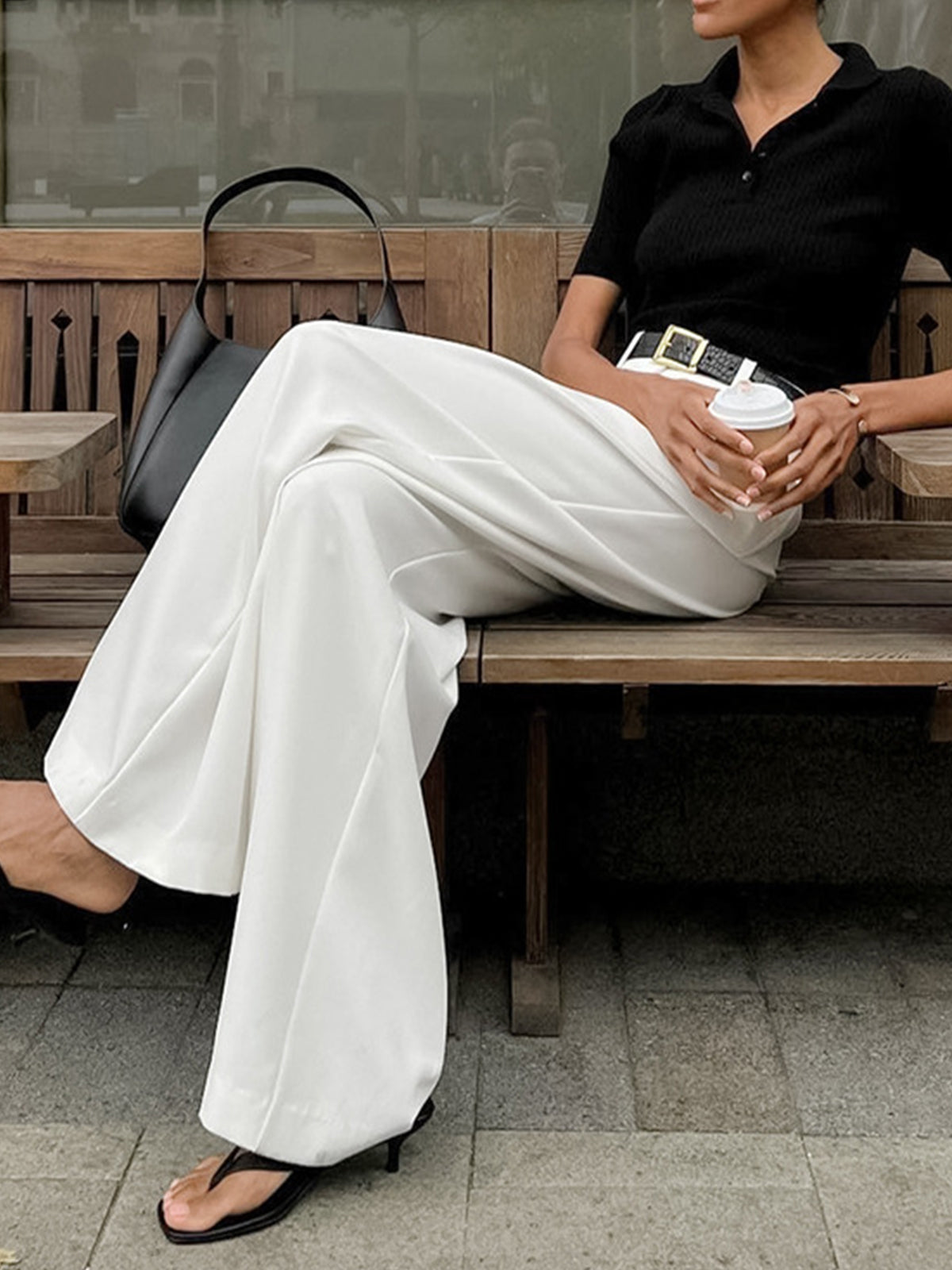 Marlene – Pantaloni Largi Fără Curea