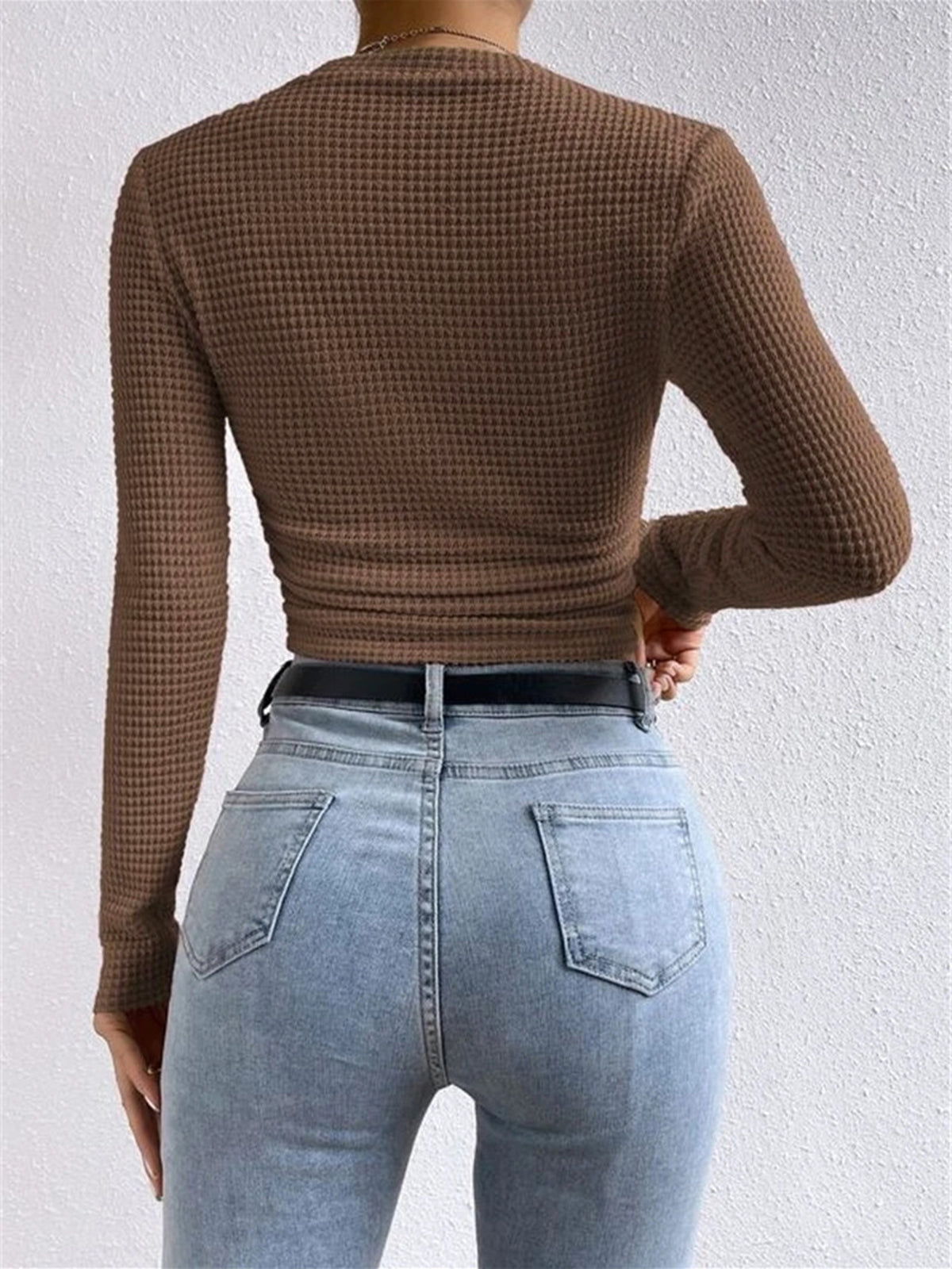Tessa – Pulover Slim din tricot cu model în vafe