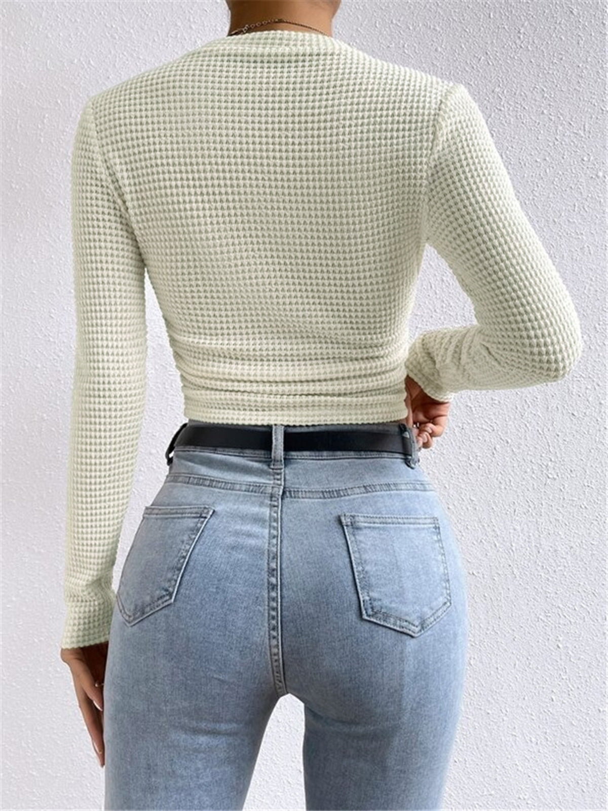 Tessa – Pulover Slim din tricot cu model în vafe