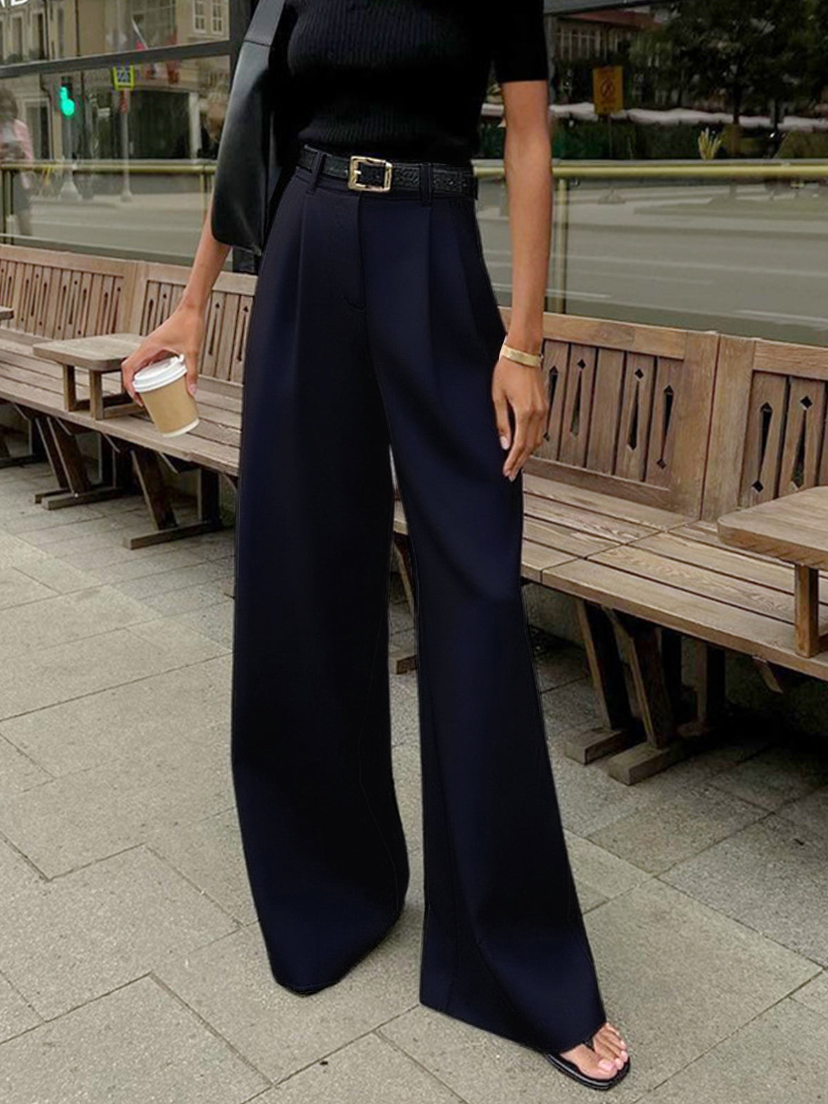 Marlene – Pantaloni Largi Fără Curea