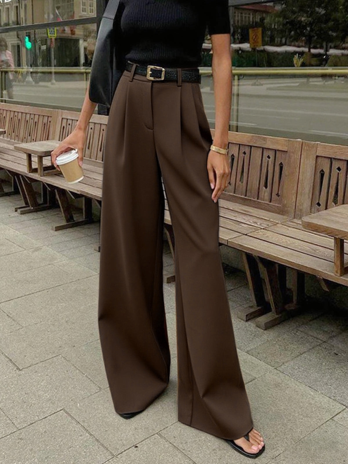 Marlene – Pantaloni Largi Fără Curea