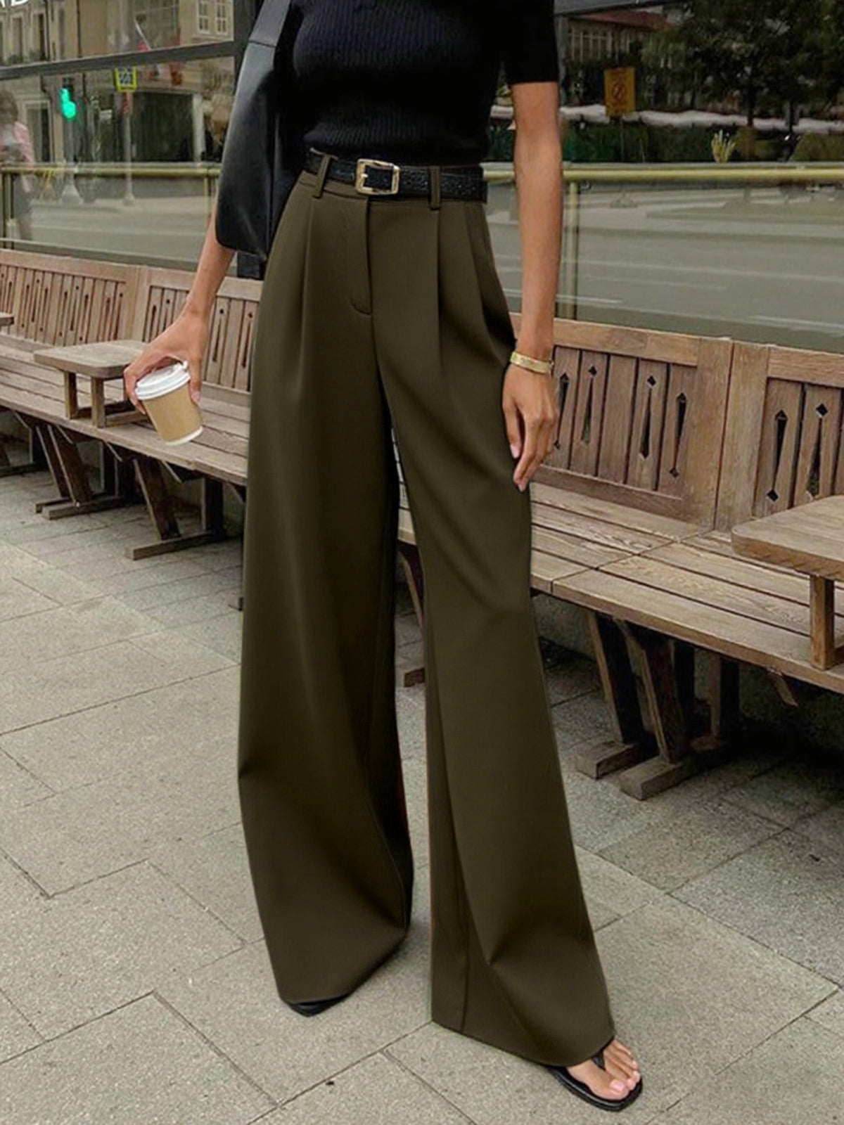 Marlene – Pantaloni Largi Fără Curea