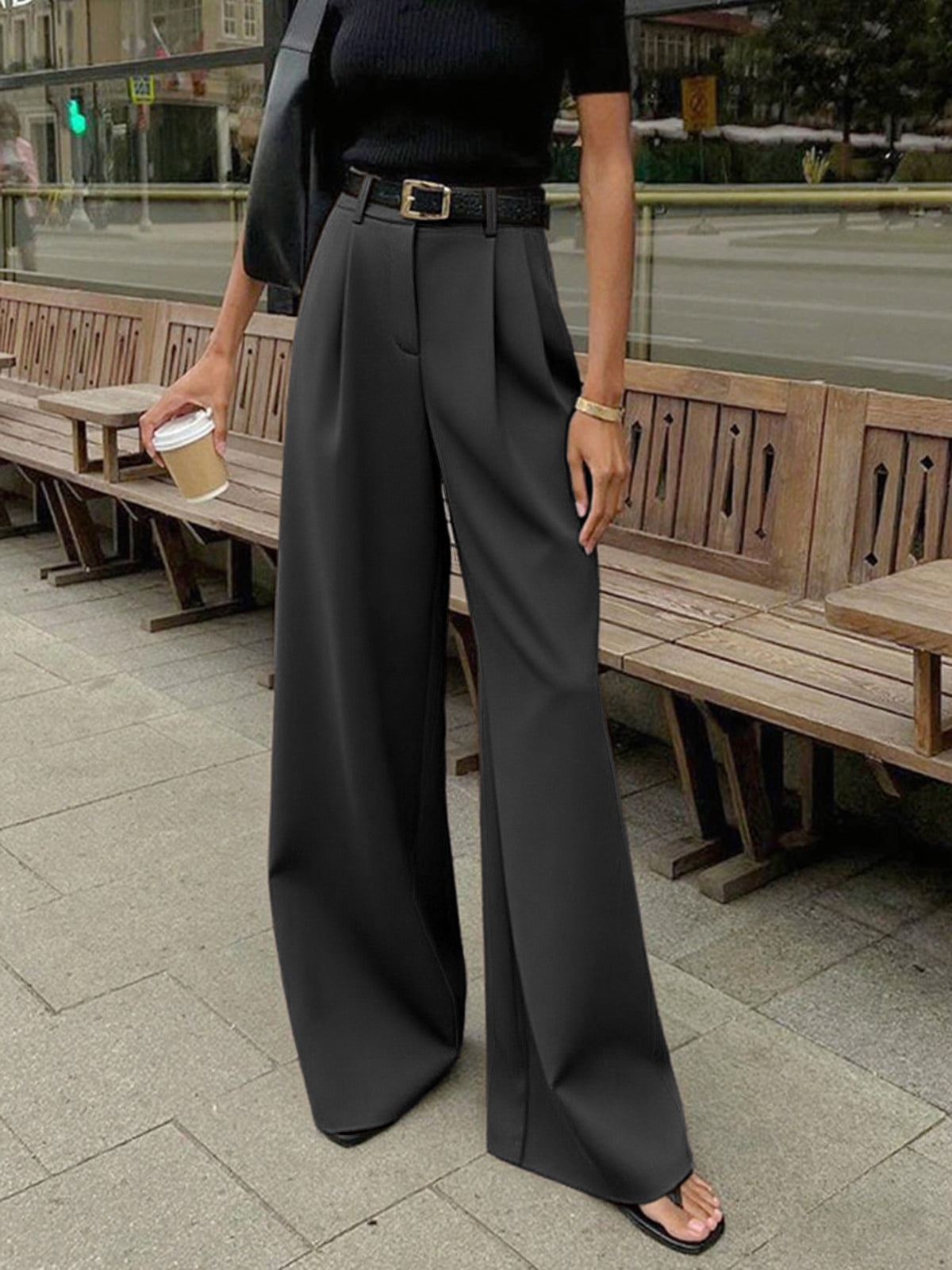 Marlene – Pantaloni Largi Fără Curea