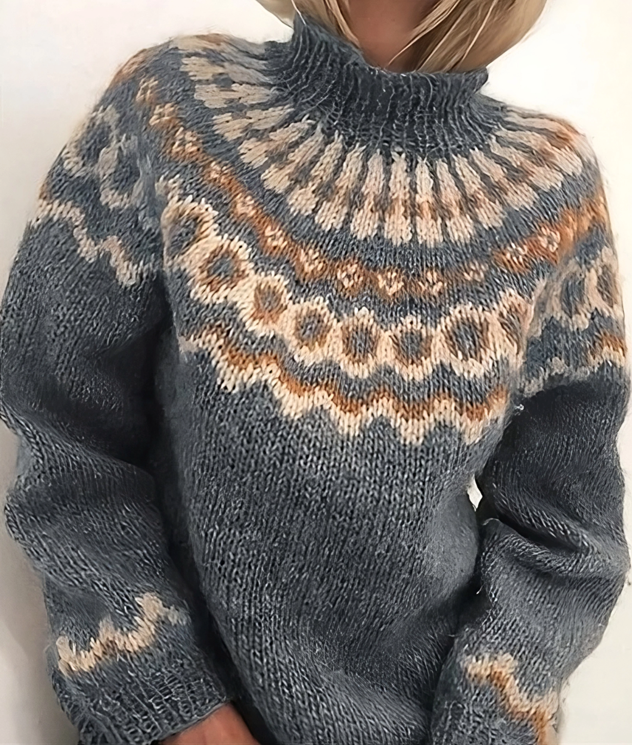 Oona – Pulover Cald Islandez cu Guler Rulat