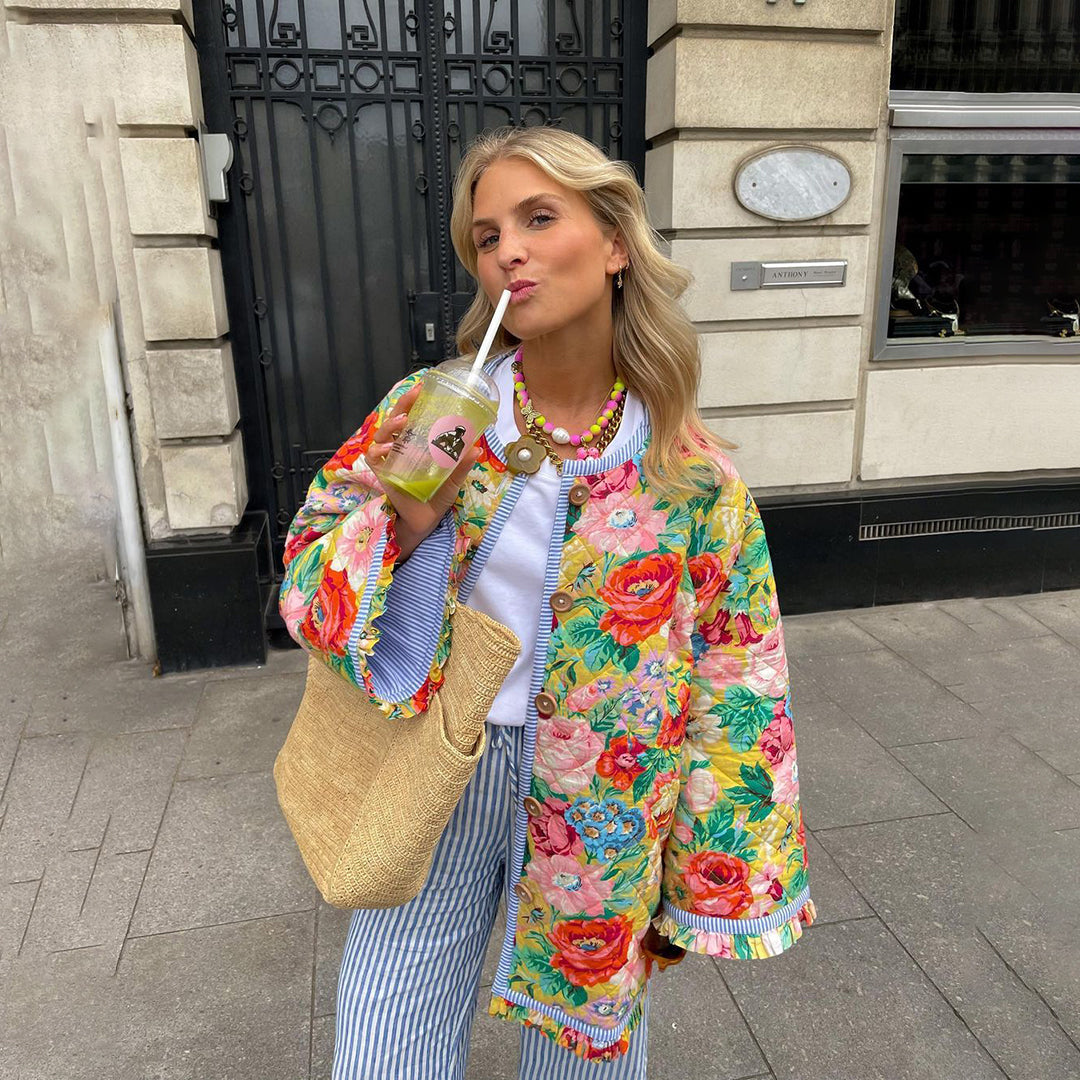 Elena – Vestă Matlasată Florală