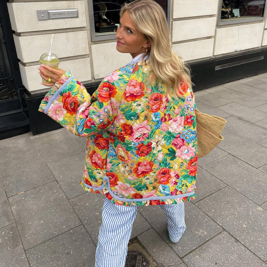 Elena – Vestă Matlasată Florală