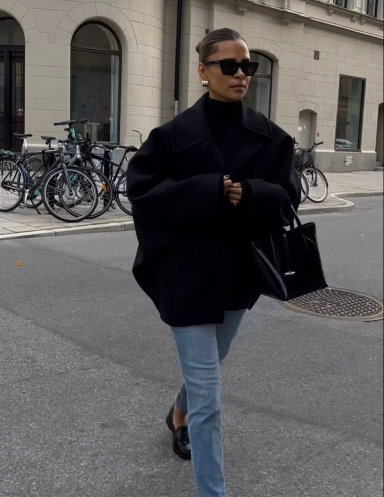 Elena – Manteau Oversize din Lână Amestec Dublu-Breasted