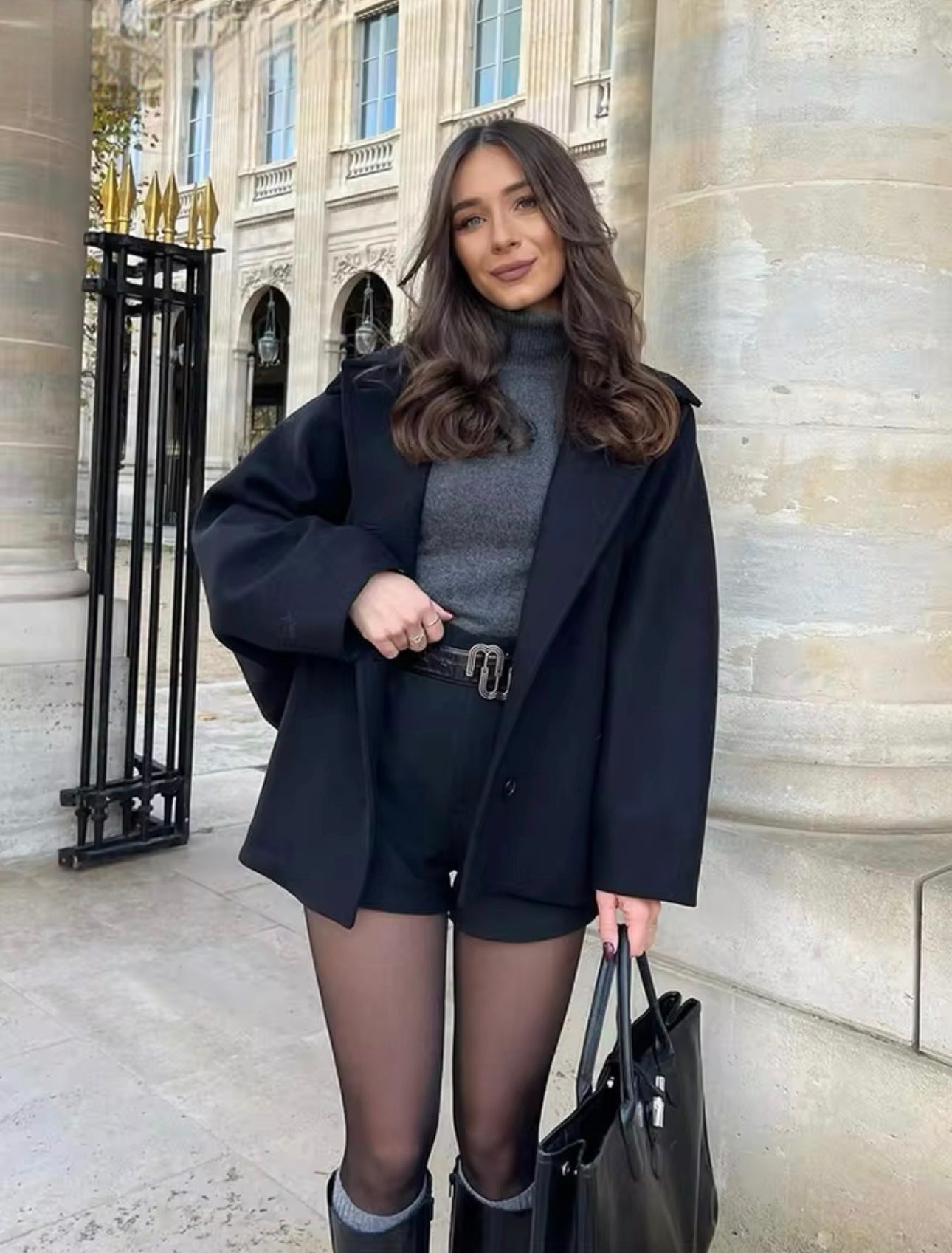 Elena – Manteau Oversize din Lână Amestec Dublu-Breasted