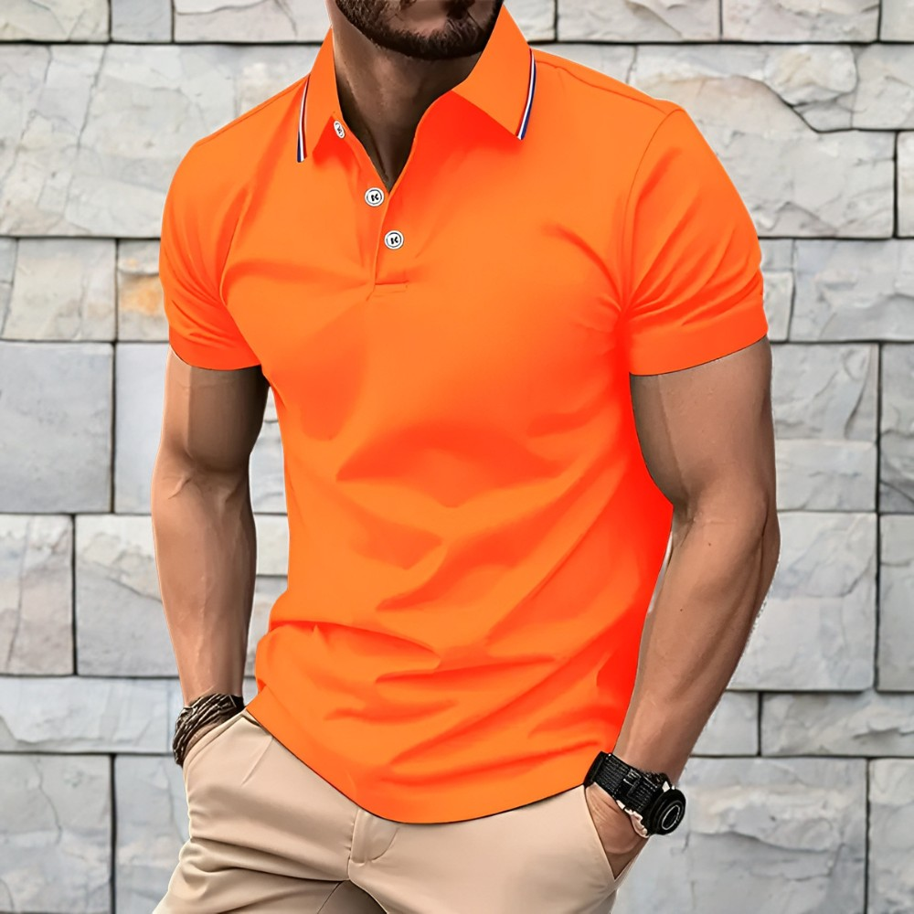 Crosby - Tricou Polo Lejer cu Mâneci Scurte pentru Bărbați