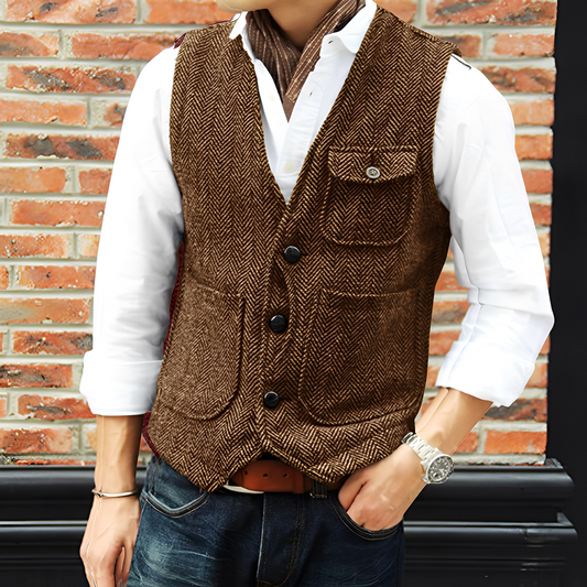Matthew - Palton elegant de tweed cu buzunare pentru bărbați