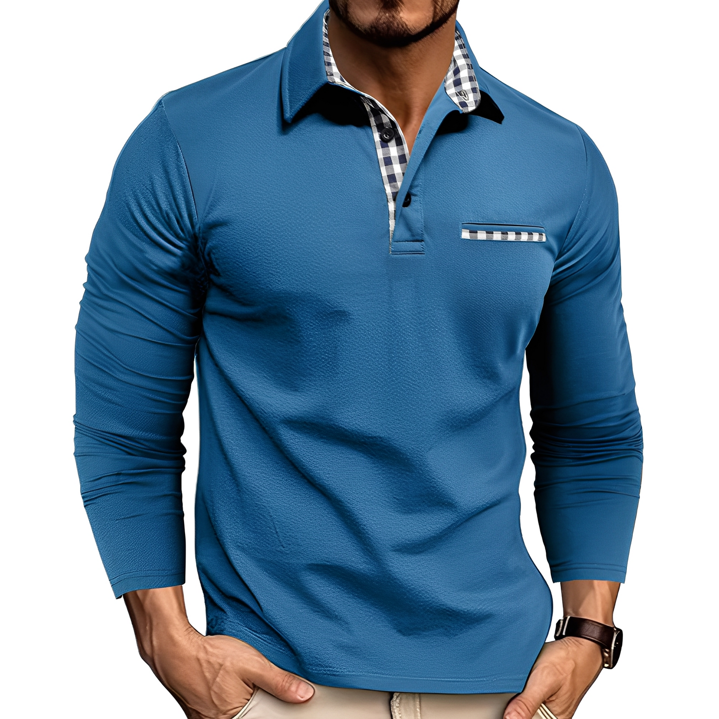 Grover - Cămașă polo elegantă cu mânecă lungă pentru bărbați