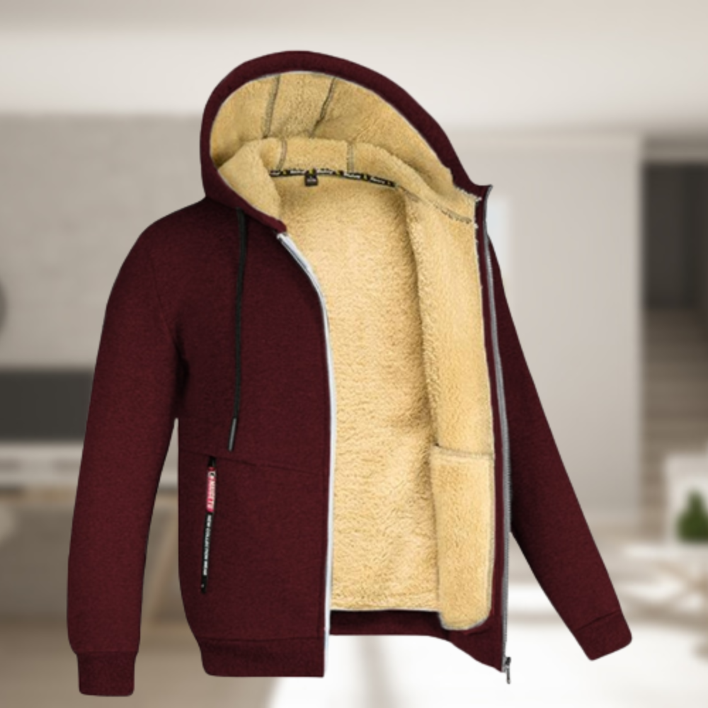 Andrew – Geacă de iarnă cu glugă din fleece