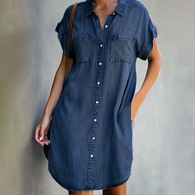 Romy – Rochie cămașă scurtă cu nasturi