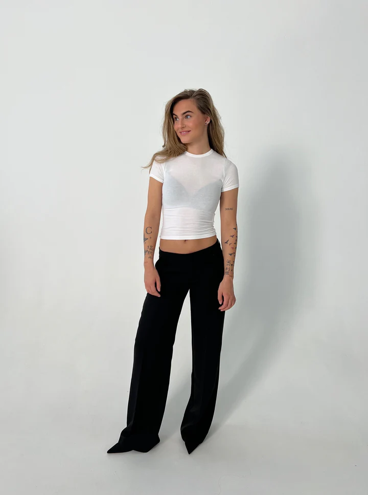 Vittoria – Pantaloni cu Talie Înaltă cu Picioare Largi și Buzunare