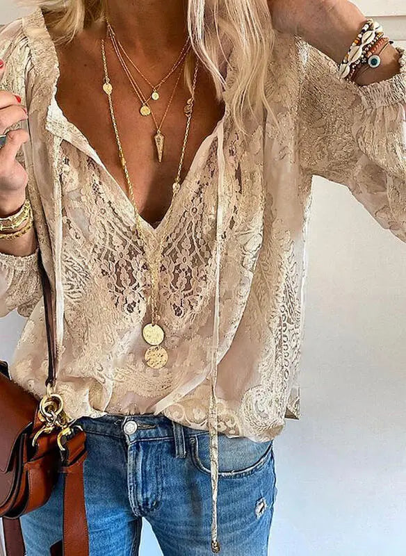 Noemi – Bluza Boho cu decolteu în V