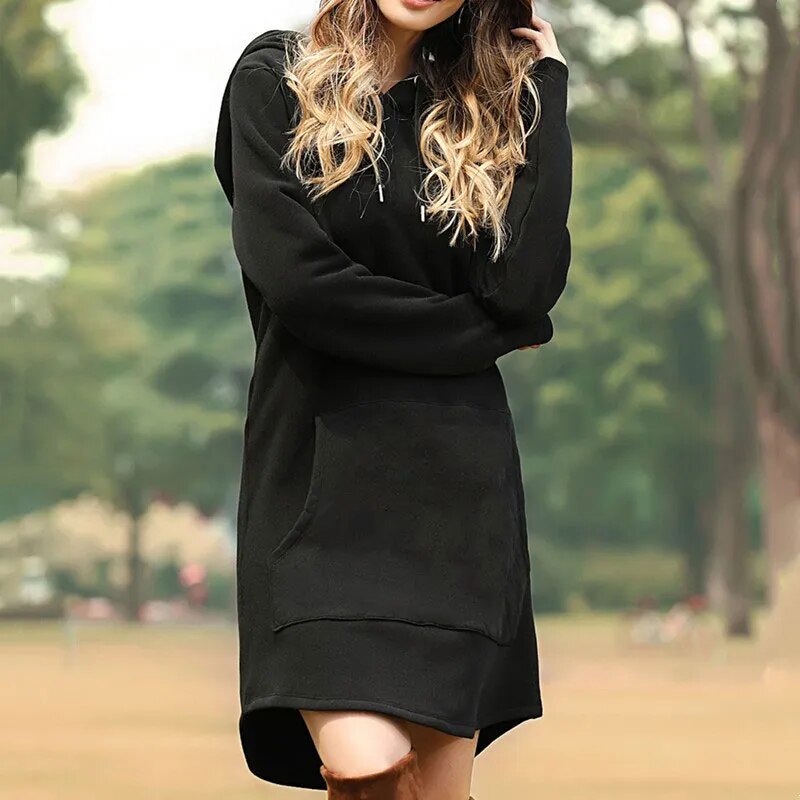 Juris – Rochie lungă de trening cu glugă