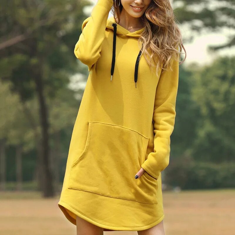 Juris – Rochie lungă de trening cu glugă