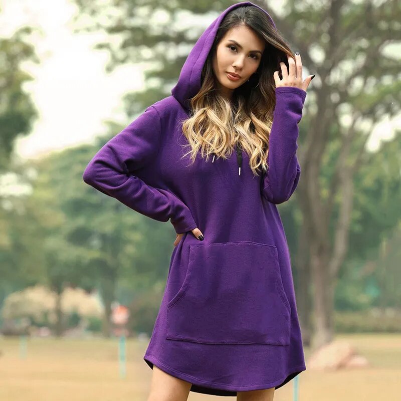 Juris – Rochie lungă de trening cu glugă