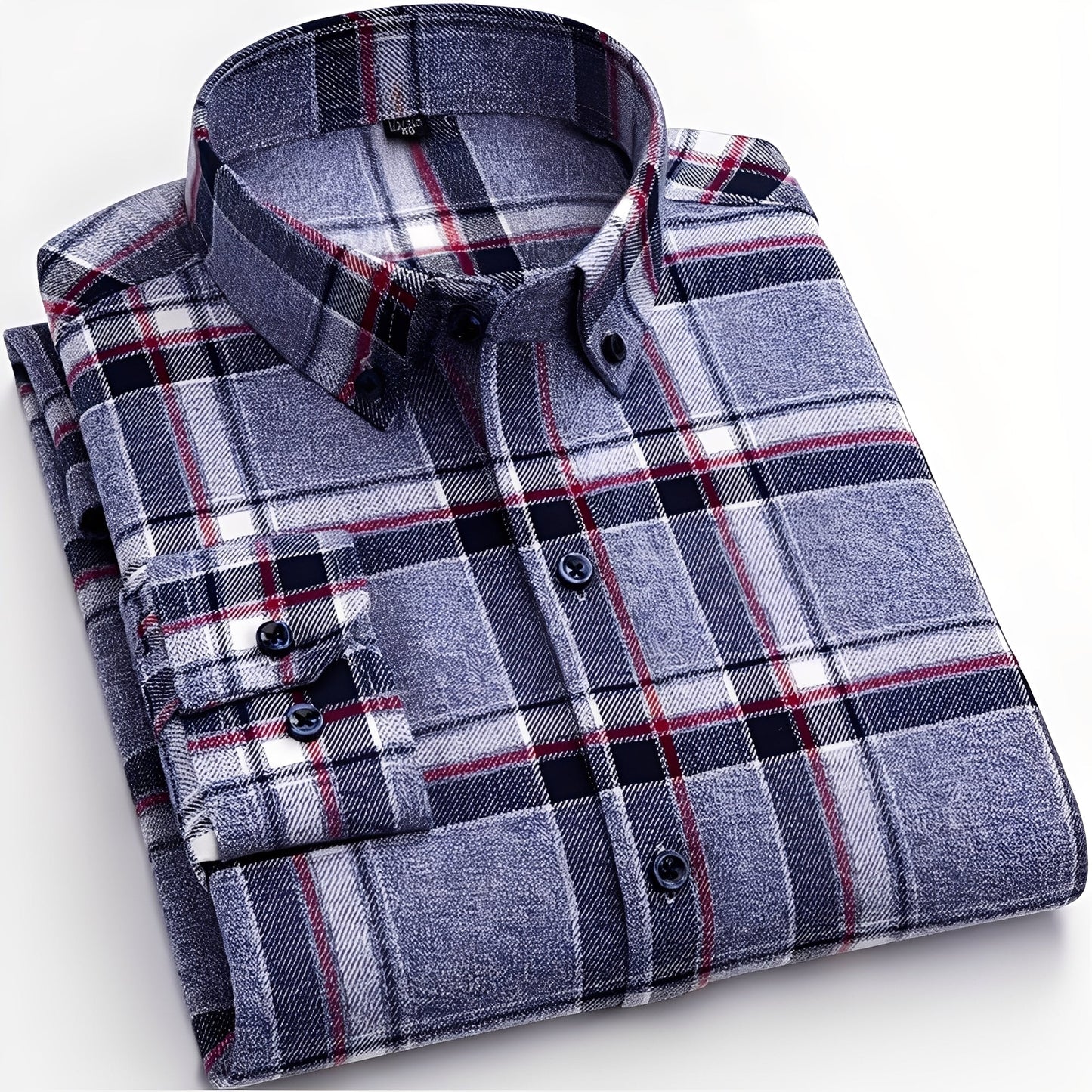 Nikolas - Cămașă lejeră în carouri din bumbac pentru bărbați