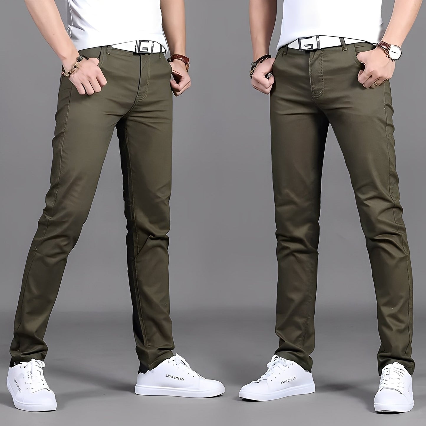 Russell - Pantaloni Chino Casual Slim pentru Bărbați