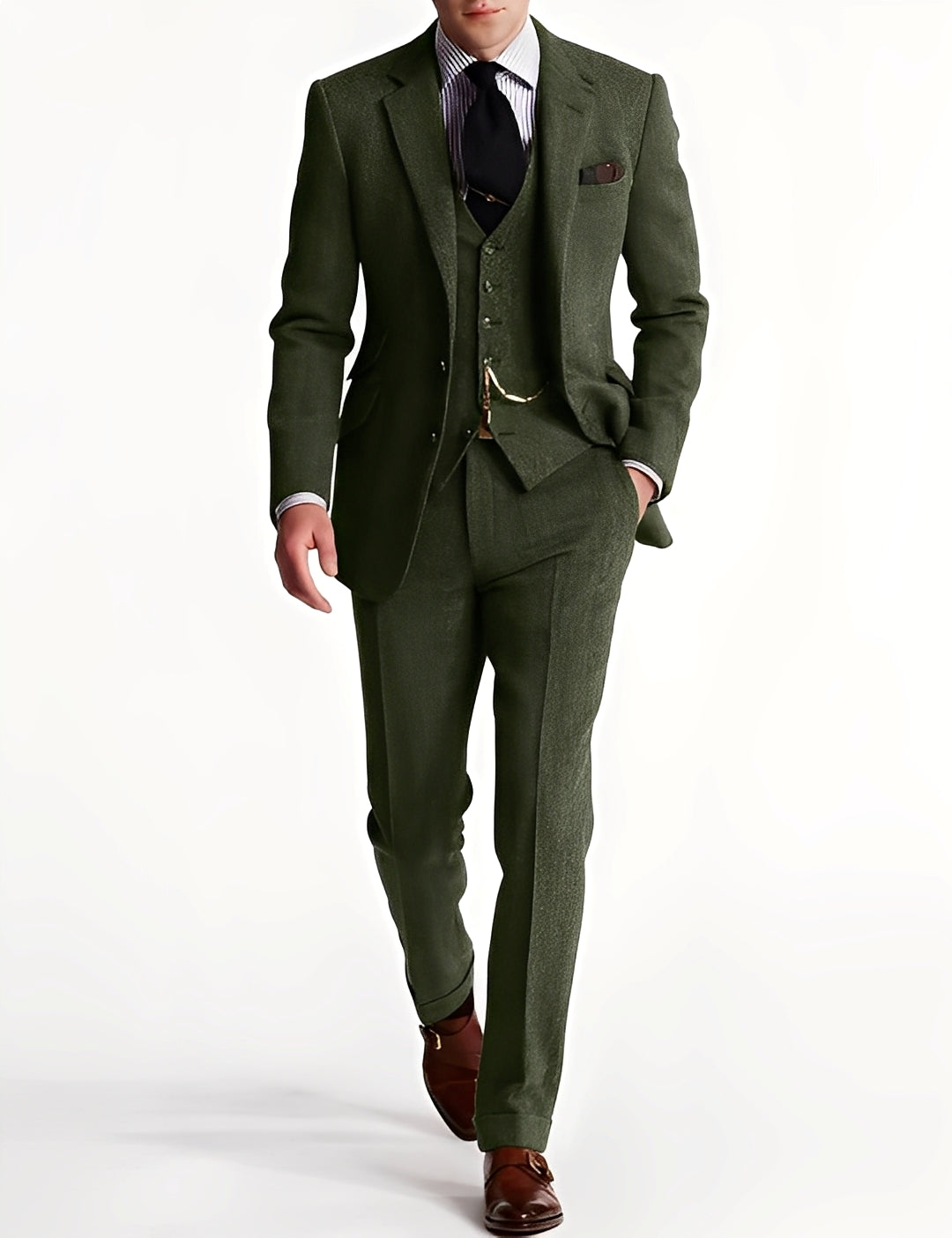 Desmond - Tuxedo din tweed în trei piese pentru bărbați, elegant