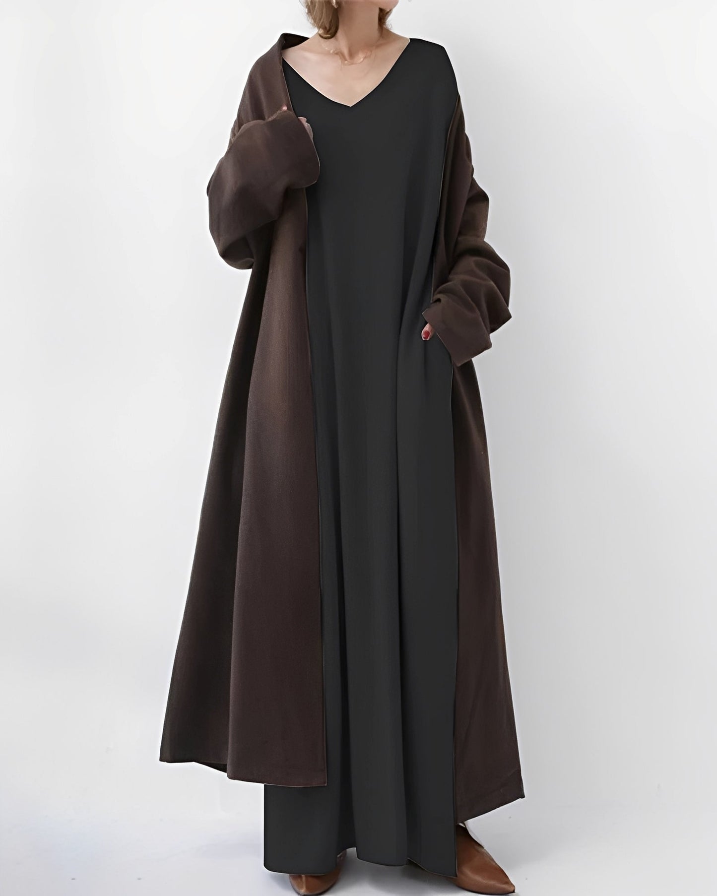 Eliana – Rochie Lungă cu Mâneci Lungi