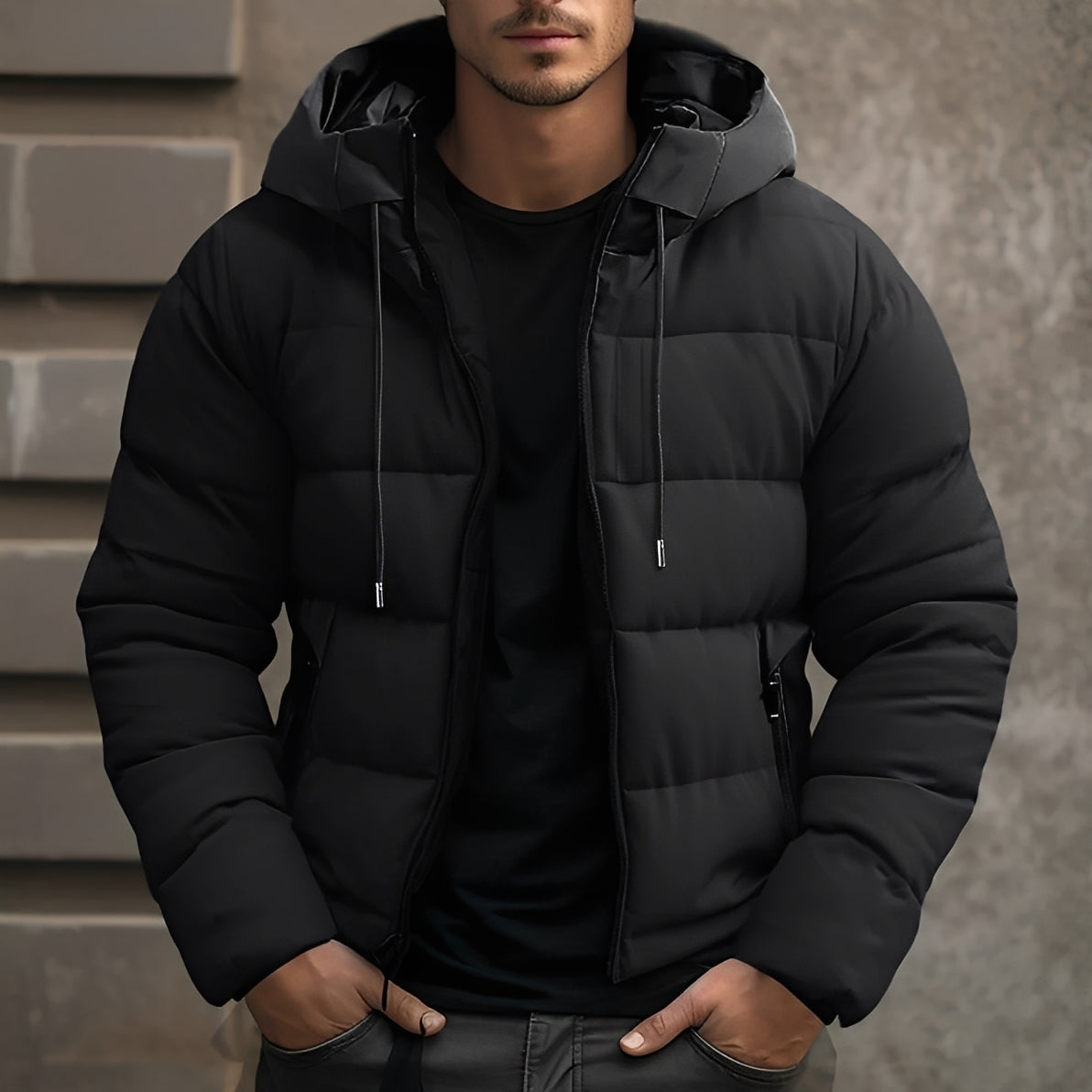 Georgie - Jachetă din catifea modernă cu glugă pentru bărbați