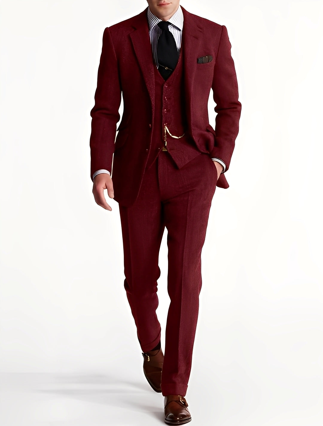 Desmond - Tuxedo din tweed în trei piese pentru bărbați, elegant