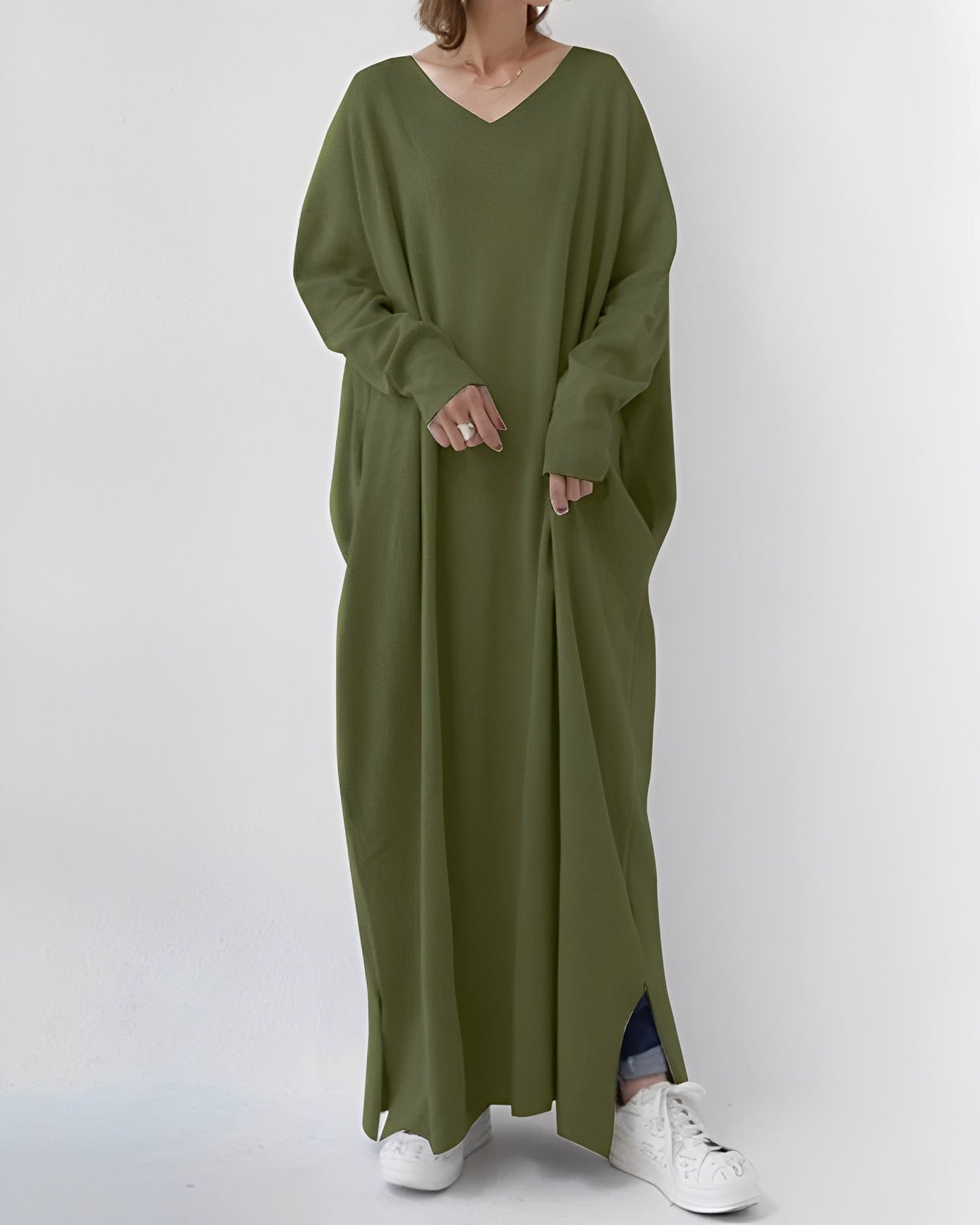 Eliana – Rochie Lungă cu Mâneci Lungi