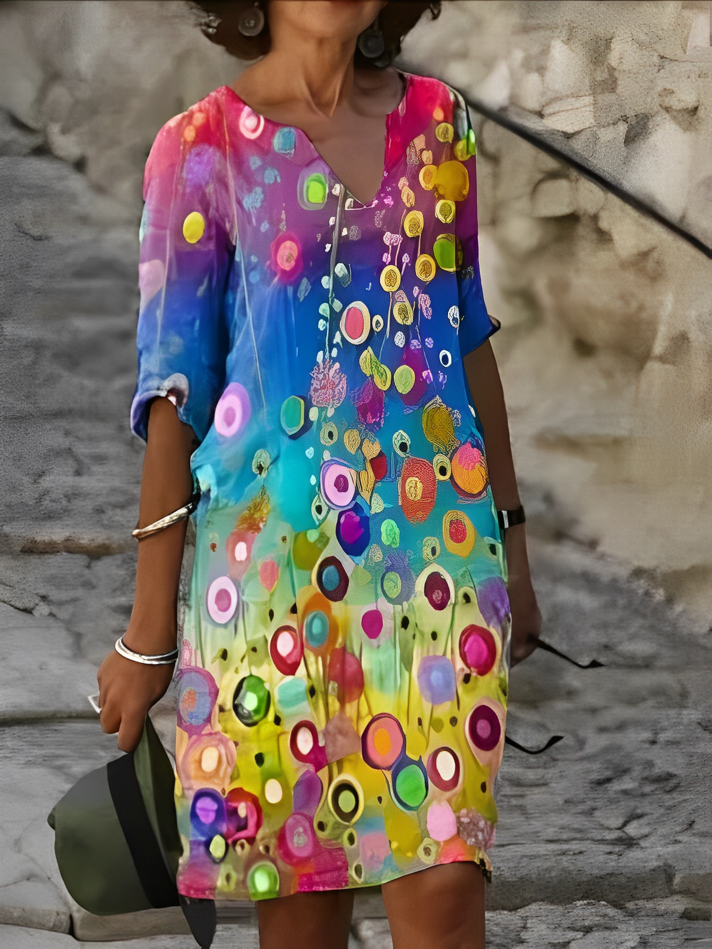 Malia – Mini-rochie cu model grafic