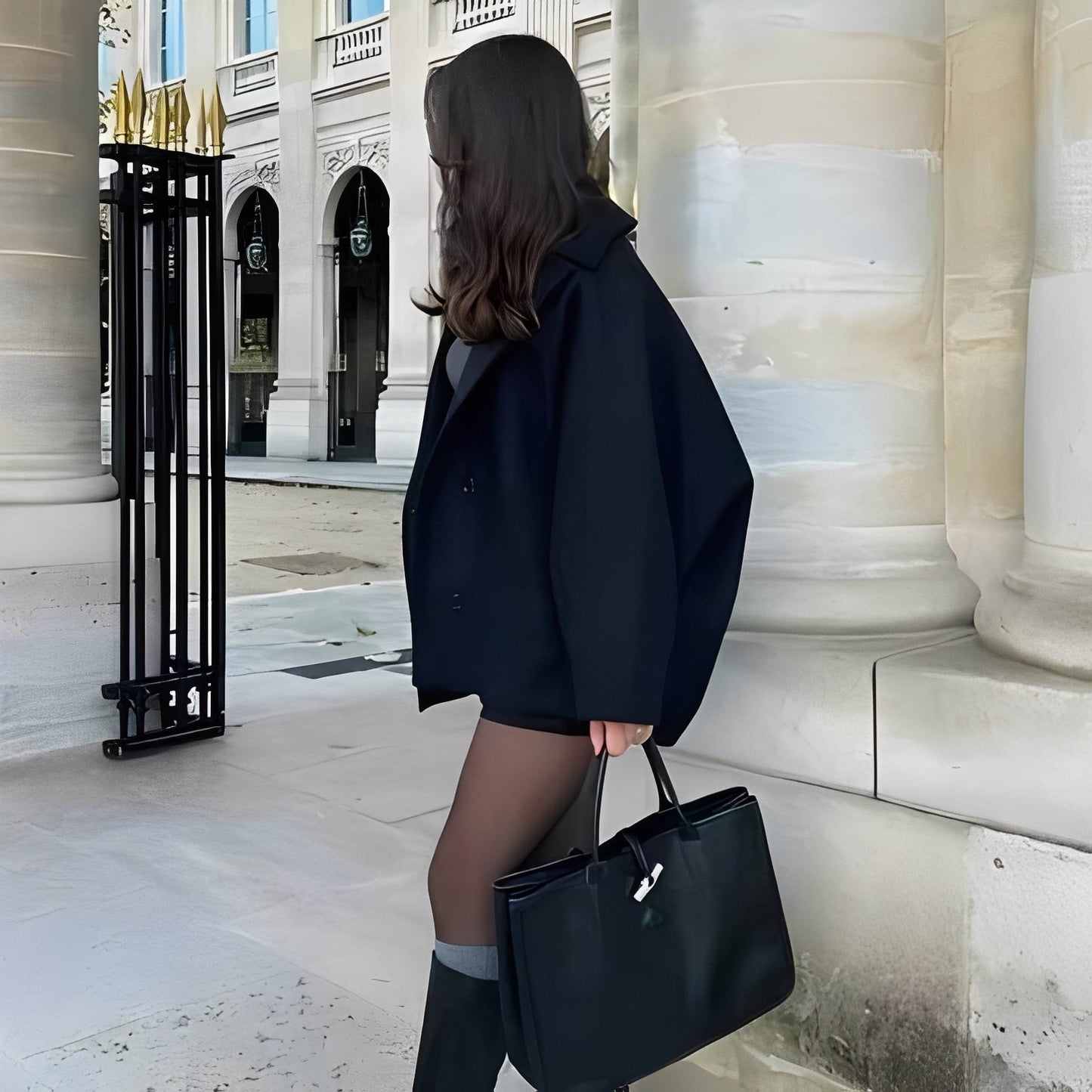 Rosalee - Luxusní krátký vlněný kabát pro ženy