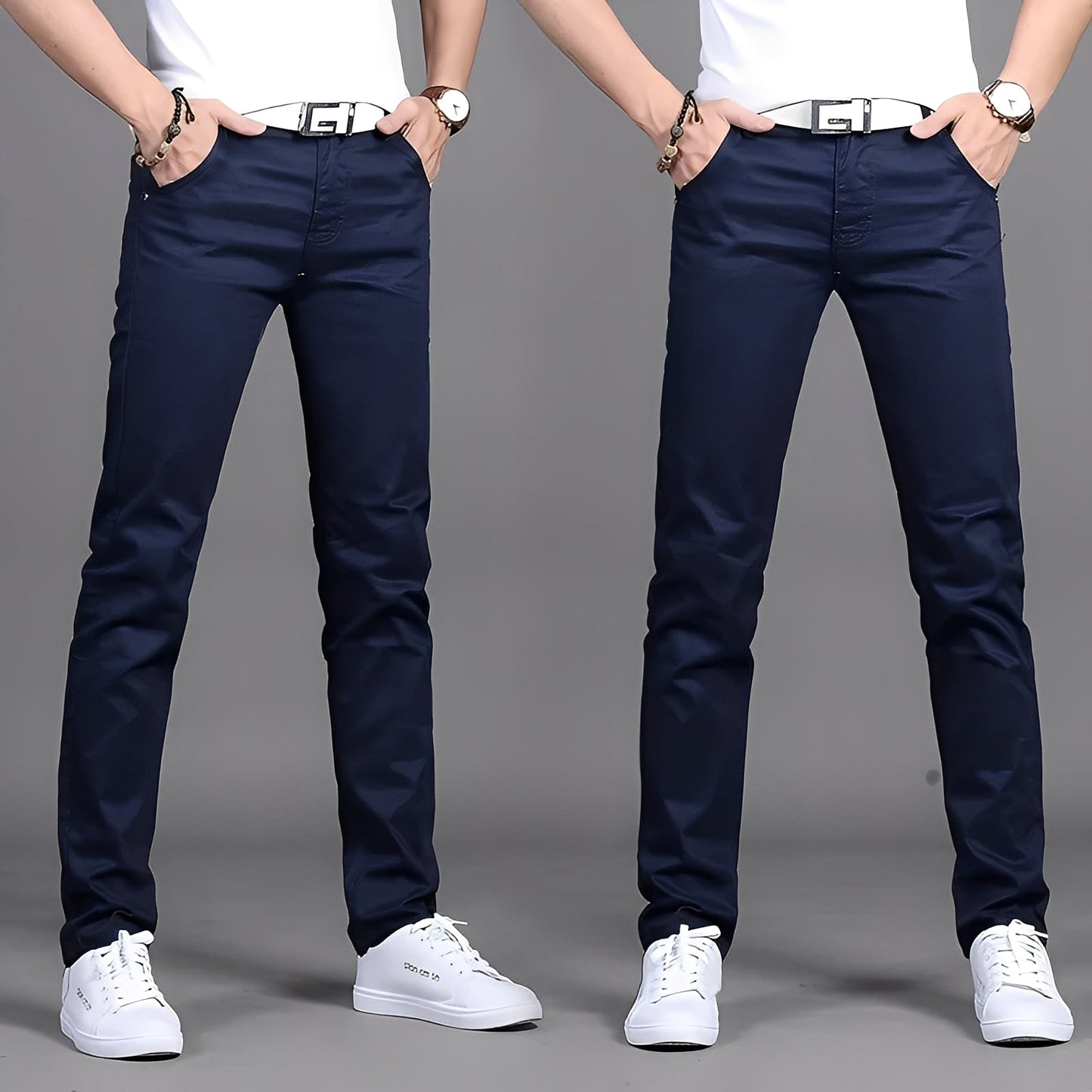 Russell - Pantaloni Chino Casual Slim pentru Bărbați