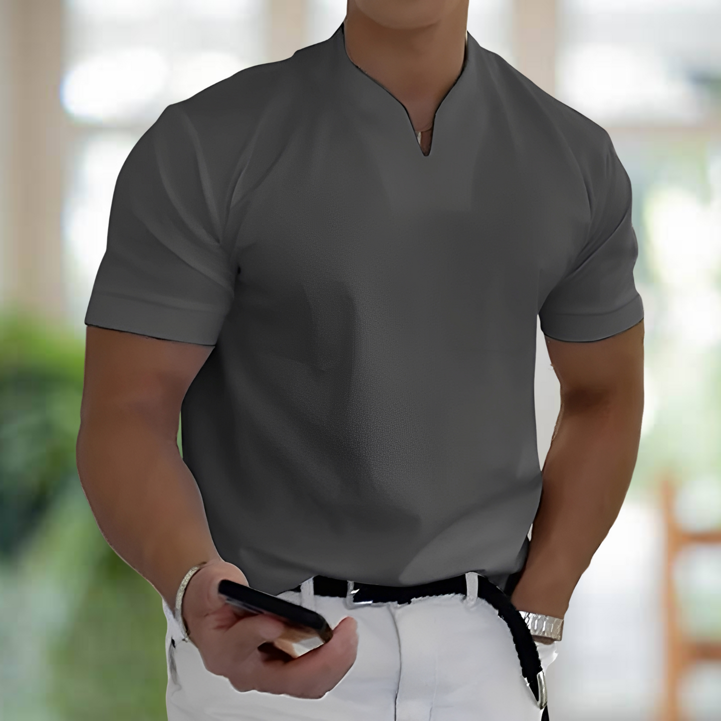 Jason – Tricou Business-Fitness cu mânecă scurtă pentru bărbați