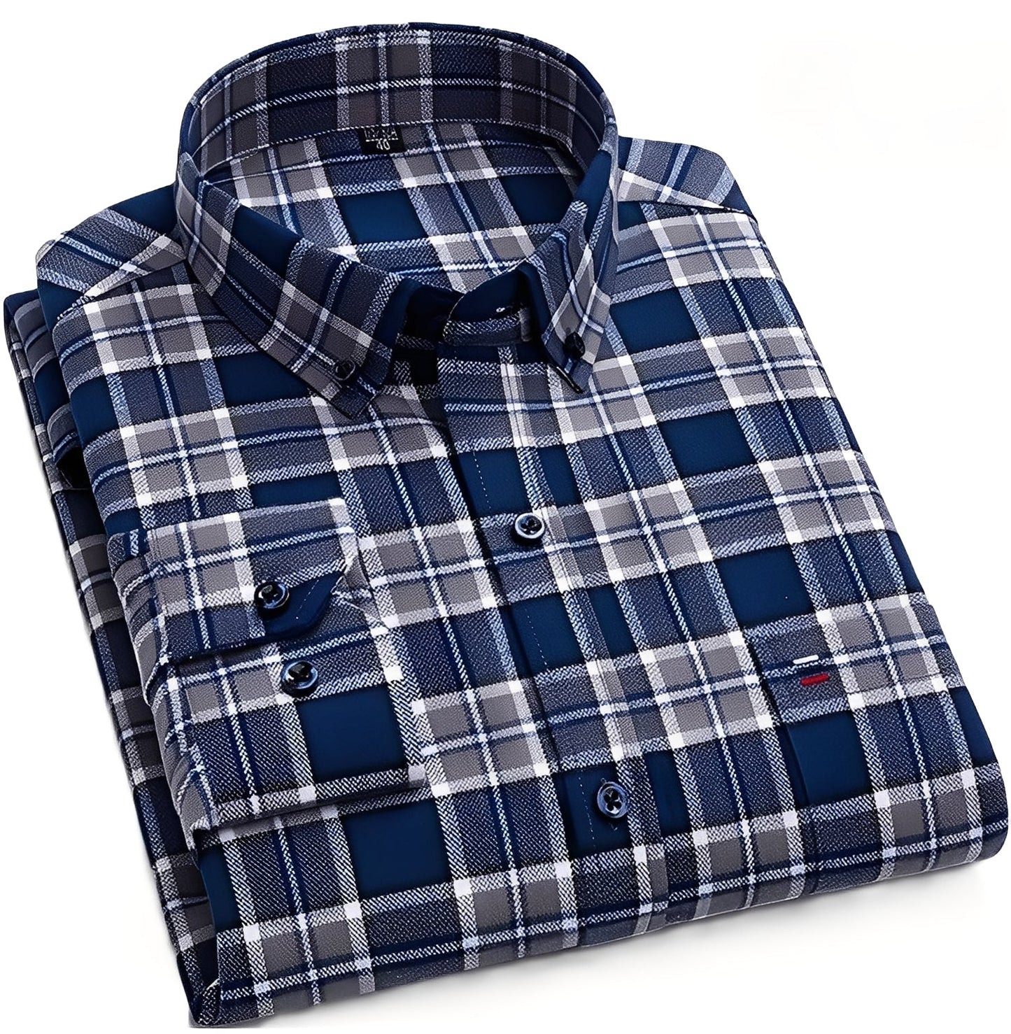 Nikolas - Cămașă lejeră în carouri din bumbac pentru bărbați