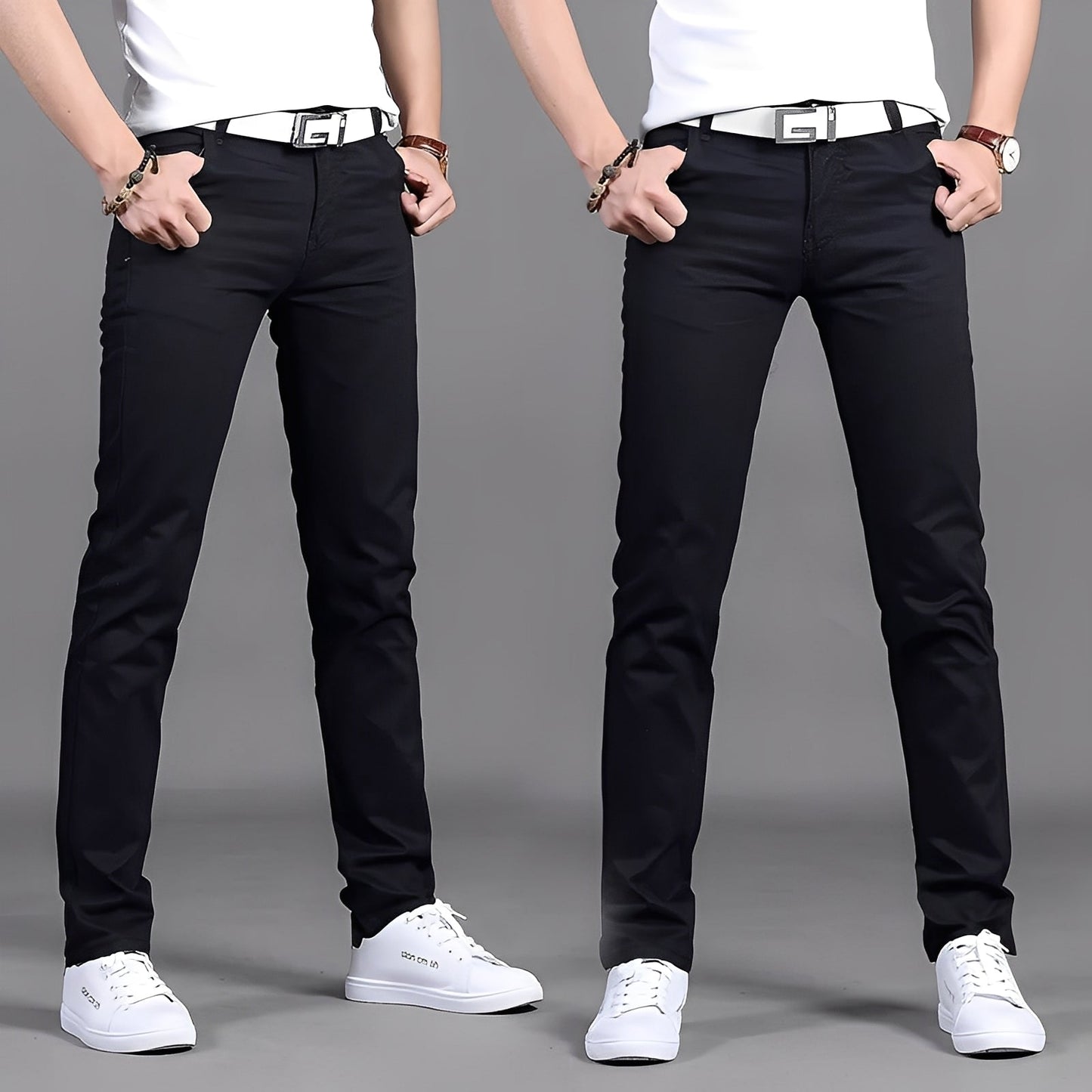 Russell - Pantaloni Chino Casual Slim pentru Bărbați