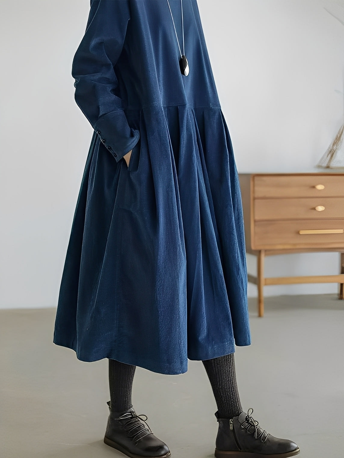 Shyanne - Rochie lejeră din cord cu buzunare pentru femei