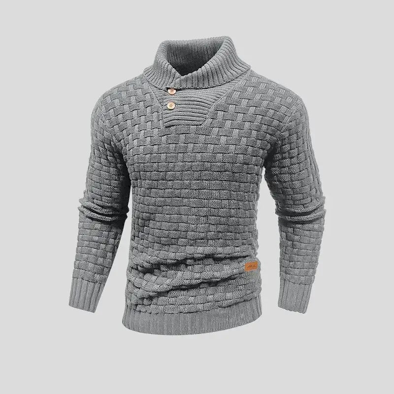 Eldon - Pulover tricotat elegant cu nasturi pentru bărbați