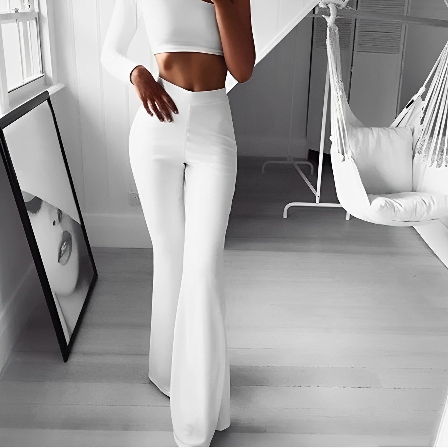Elise – Elegante Pantaloni Evazați cu Talie Înaltă pentru Femei
