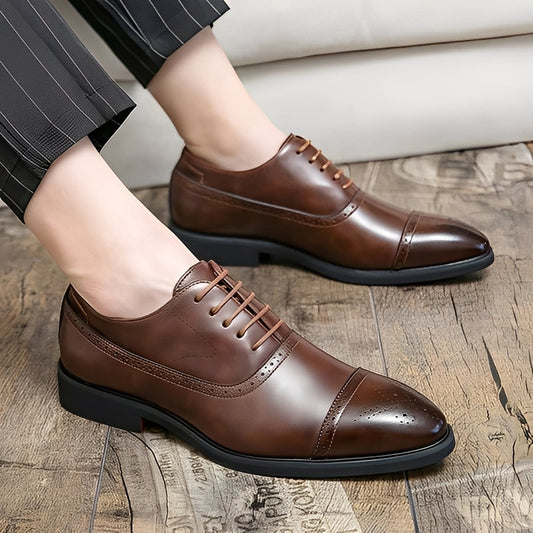 Fulton - Pantofi de piele moderni cu detalii brogue pentru bărbați